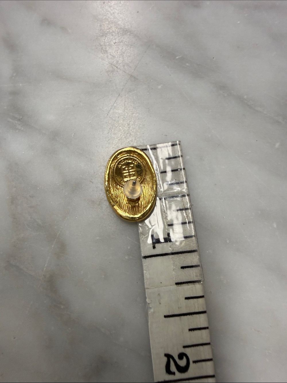 Givenchy Vintage Gold Tone Oval Swirl Stud Earrings - Picture 4 of 4